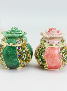 珐琅彩合金小花坛摆件