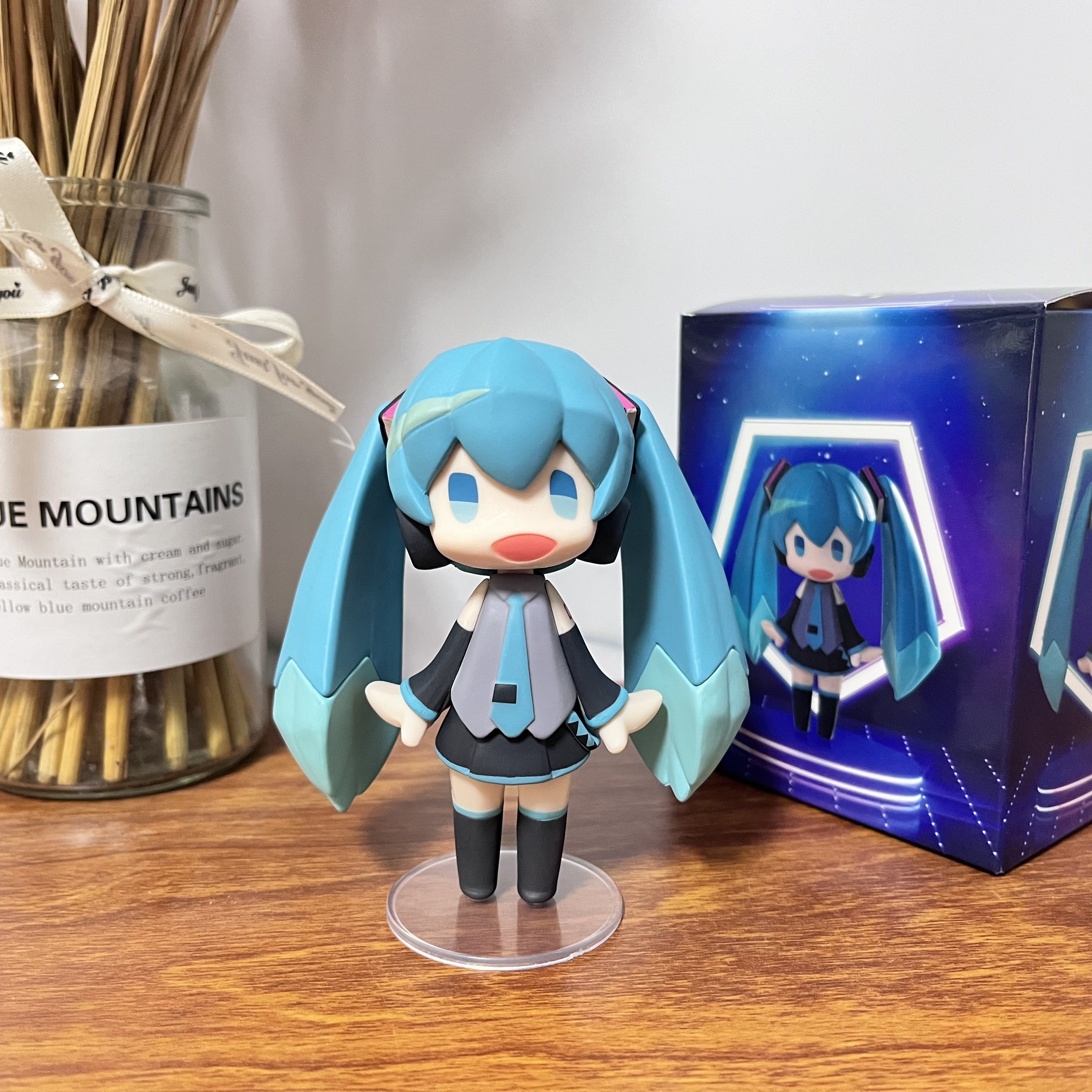 初音未来q版歪头手办动漫周边v家miku像素化可动摆件