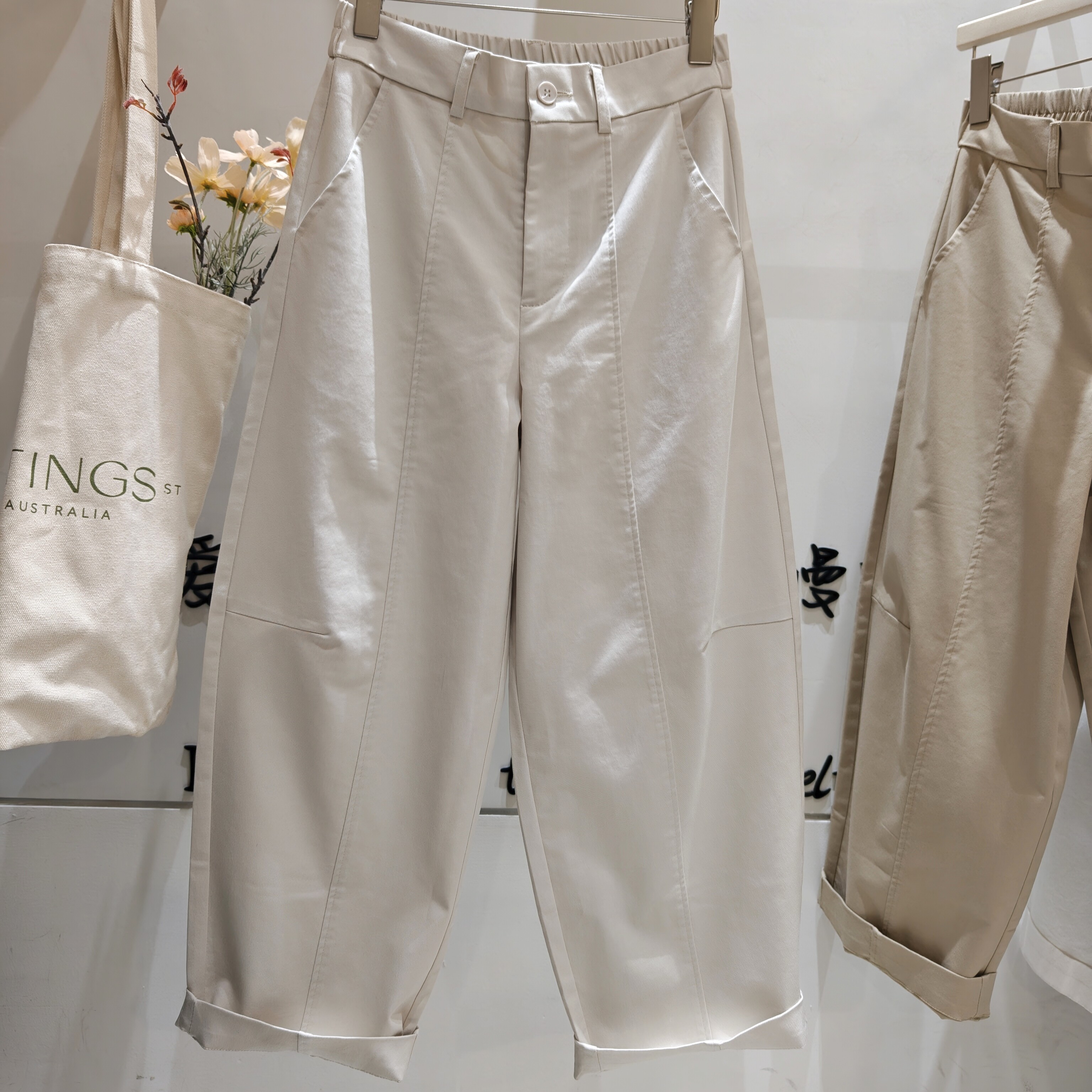 欧货高端时髦弯刀休闲裤阔腿裤女2025秋季宽松显瘦哈伦裤老爹裤潮