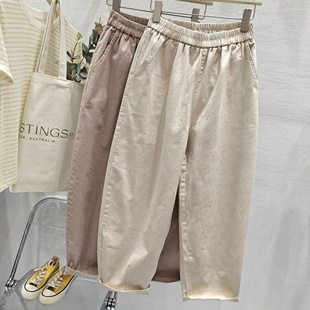 老爹裤 SY思颖日系宽松舒适棉质休闲裤 显瘦哈伦裤 大码 潮 女2025春季