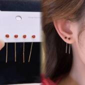 新年喜庆红色珐琅滴釉精致相思红豆流苏耳线气质小众设计轻奢耳环