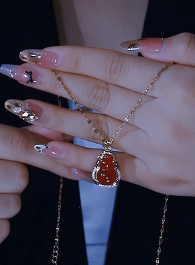 红色葫芦项链女轻奢小众设计感