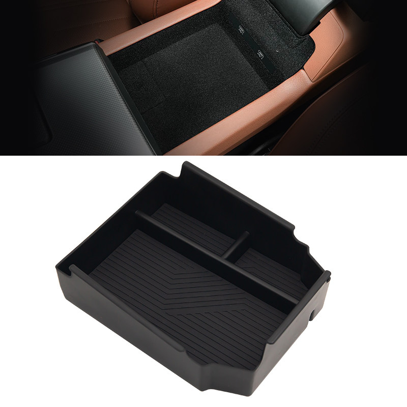 适用于26款奥迪A6L扶手箱储物盒中控下收纳置物盒中央隔层配件