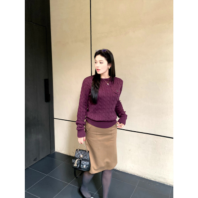 复古绞花高质量不起球针织衫秋冬