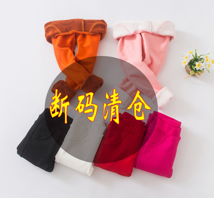 女童裤子加绒加厚2022冬季新款中大儿童小脚铅笔裤修身外穿打底裤