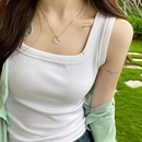 春夏秋美背黑色螺紋打底外穿 方領純棉白色吊帶背心女內搭2025新款