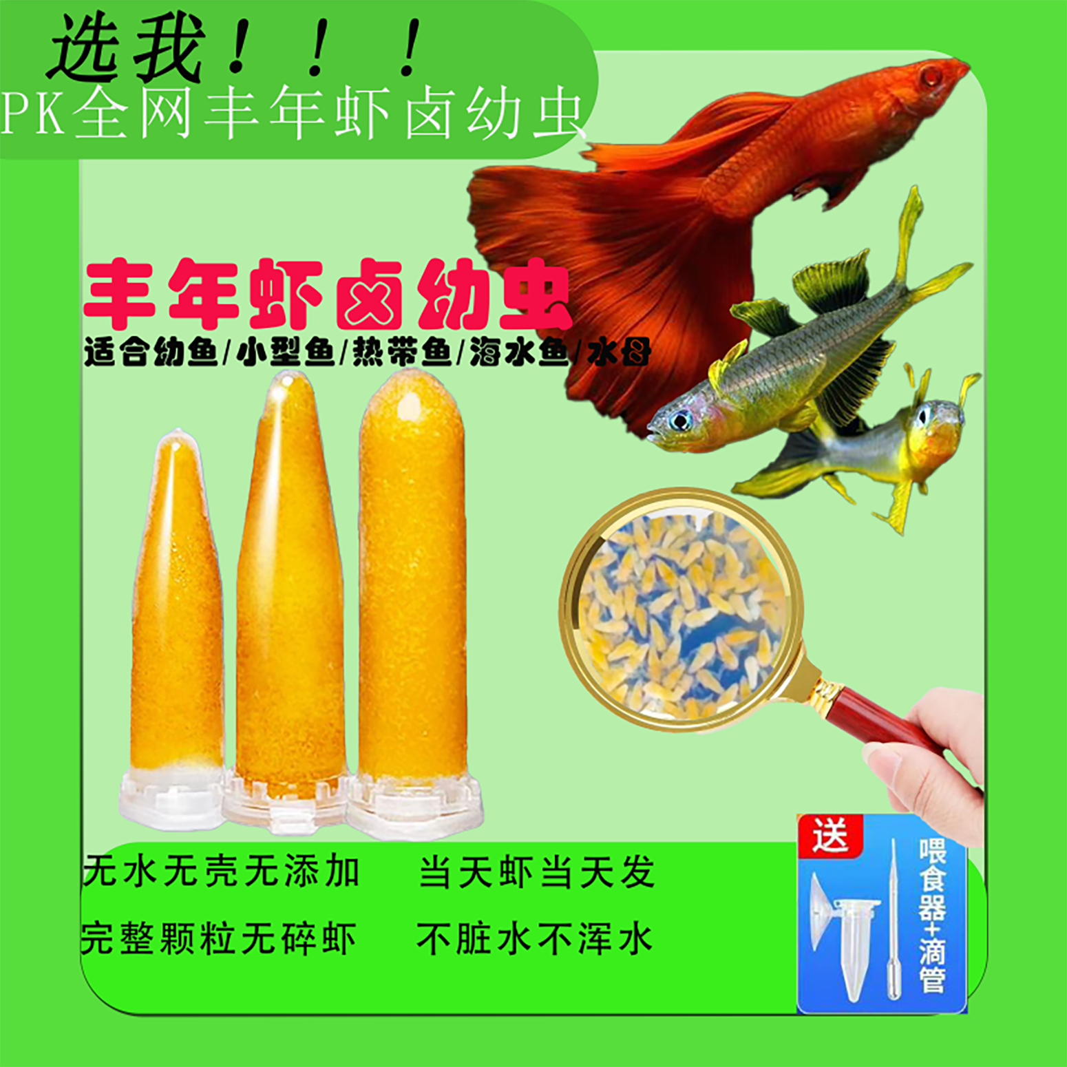 丰年虾卤幼免孵化开口小型鱼鱼食