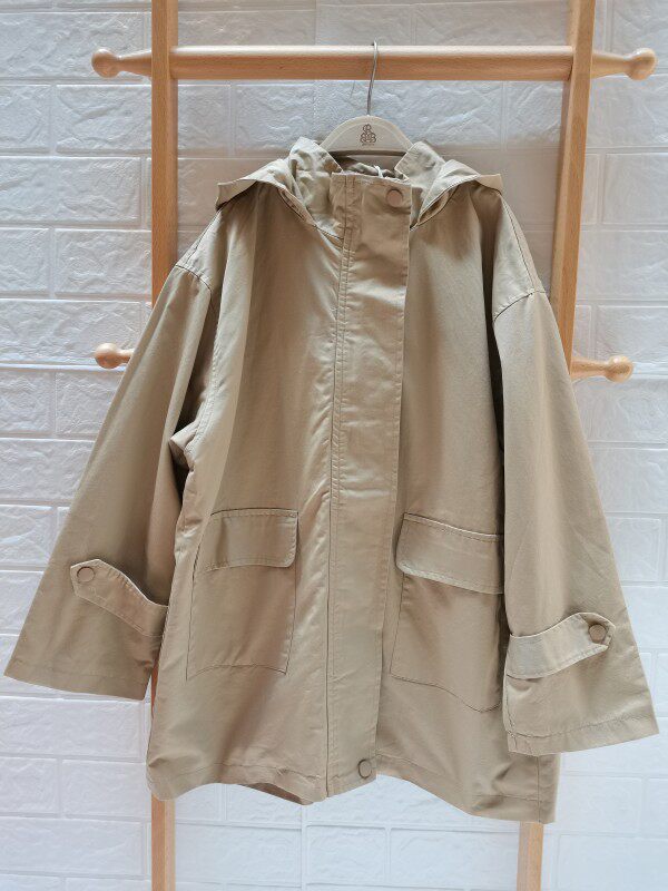 작은 달콤한 아이들과 큰 아이들의 윈드 브레이커 가을 윈드 브레이커 재킷 중간 길이 캐주얼 윈드 브레이커