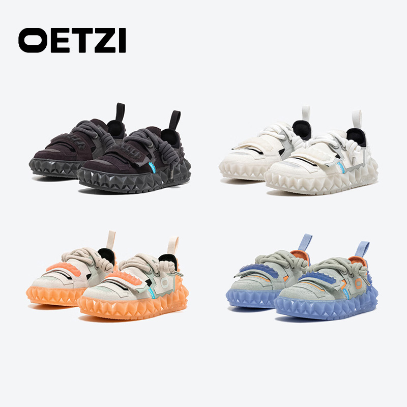 oetzi丑萌厚底时尚拼色板鞋