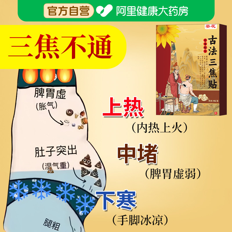 葵花古法通焦贴三焦不通上热下寒中焦淤堵脾胃虚弱湿气重三焦通贴图片