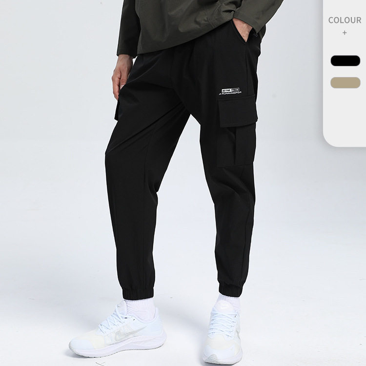 运动裤男士春季户外速干裤宽松梭织弹力束脚健身篮球休闲工装长裤