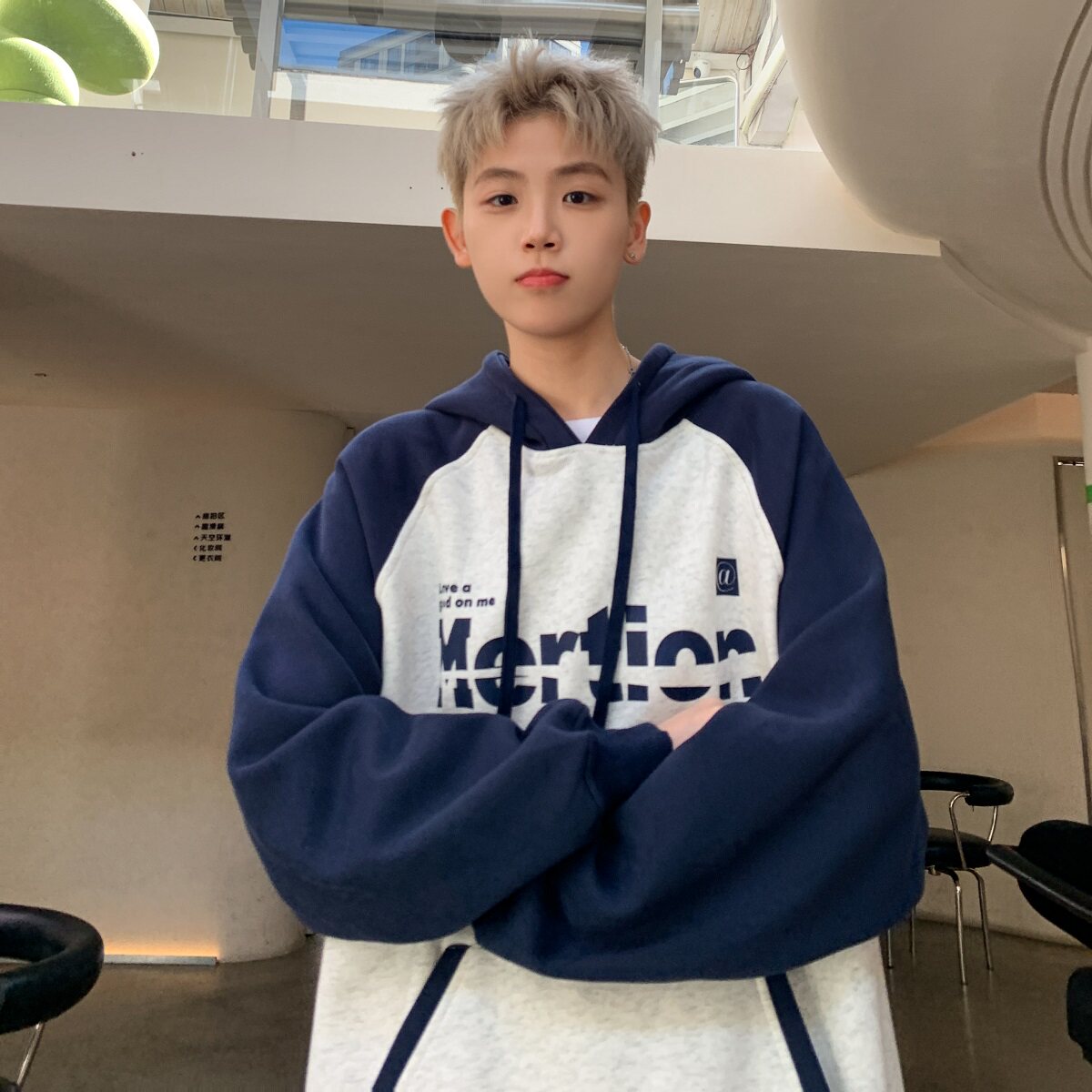 2024春季复合连帽卫衣拼接男印花宽松B213-8065-P70控88,男装卫衣,星座617A-4