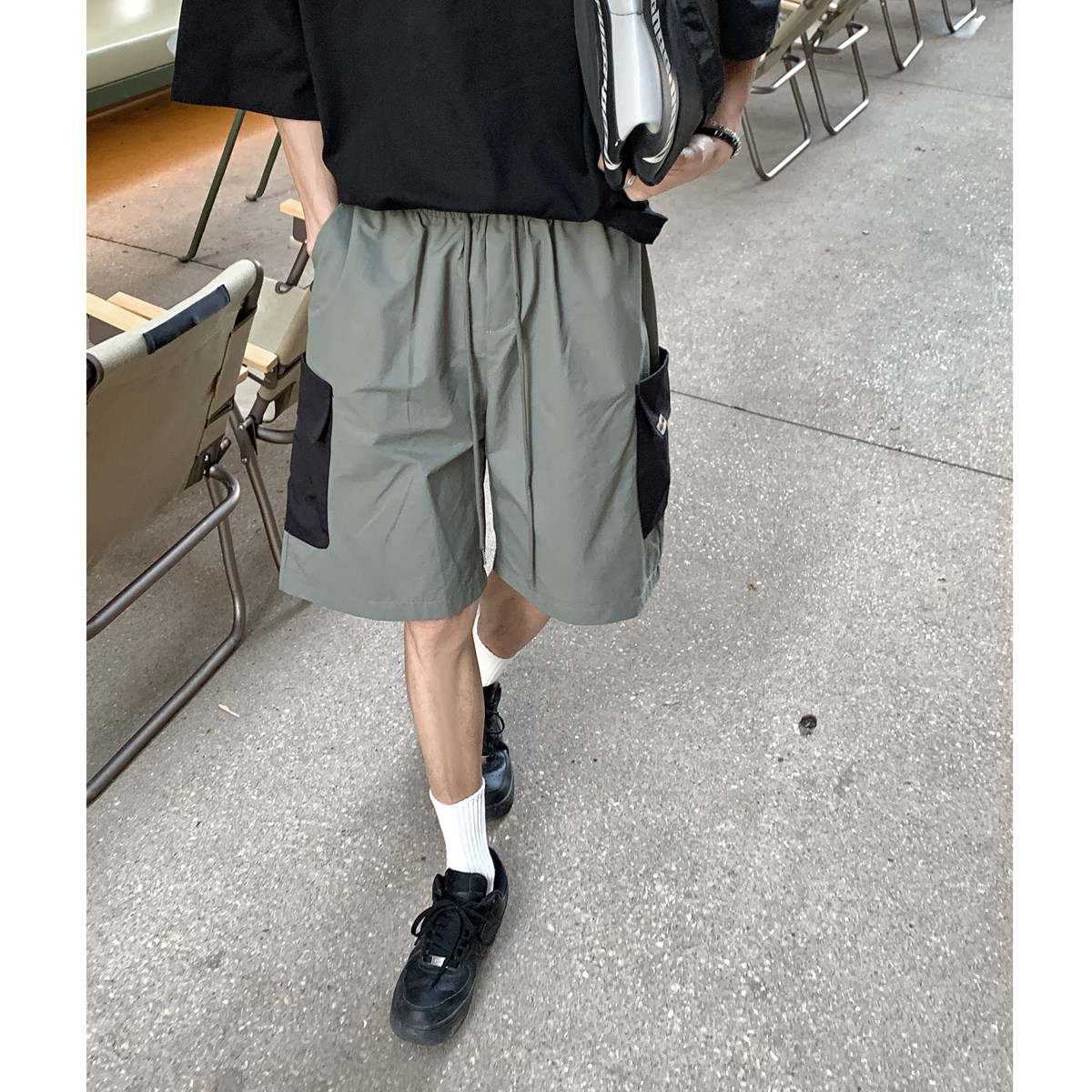 2024夏季工装休闲短裤男拼接撞色裤子B213-8137-P38控58,男装牛仔裤,星座617A-4