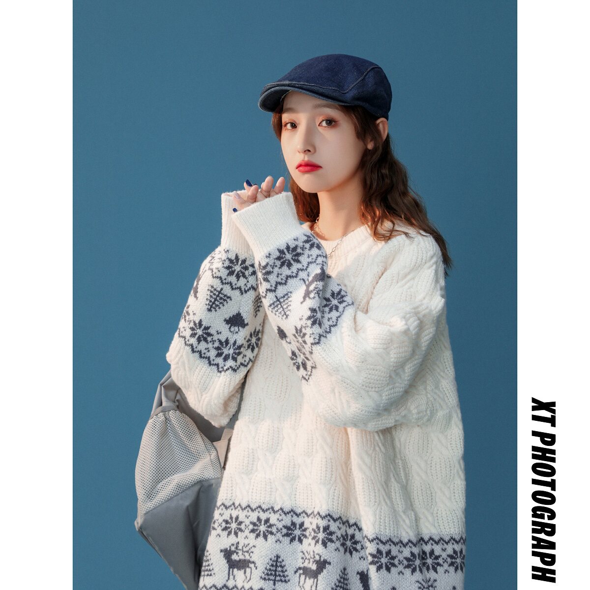 2024秋冬毛衣女卡通提花针织衫  B213-6965-P70控88图片