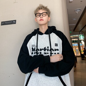 2024春季复合连帽卫衣拼接撞色男印花 B213-8065-P70控88图片