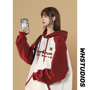 2024秋季复合卫衣女中性撞色拼接 B213-8065-P70控88图片