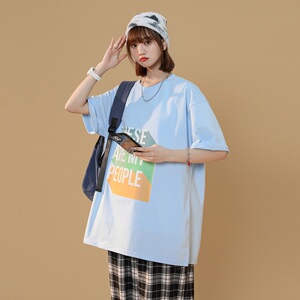 2024夏季大码印花短袖男女同款T恤B213-7101-P25控39图片