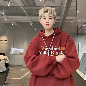 现货 华棉复合加绒加厚连帽卫衣男帽衫 B213-8113-P70控88图片