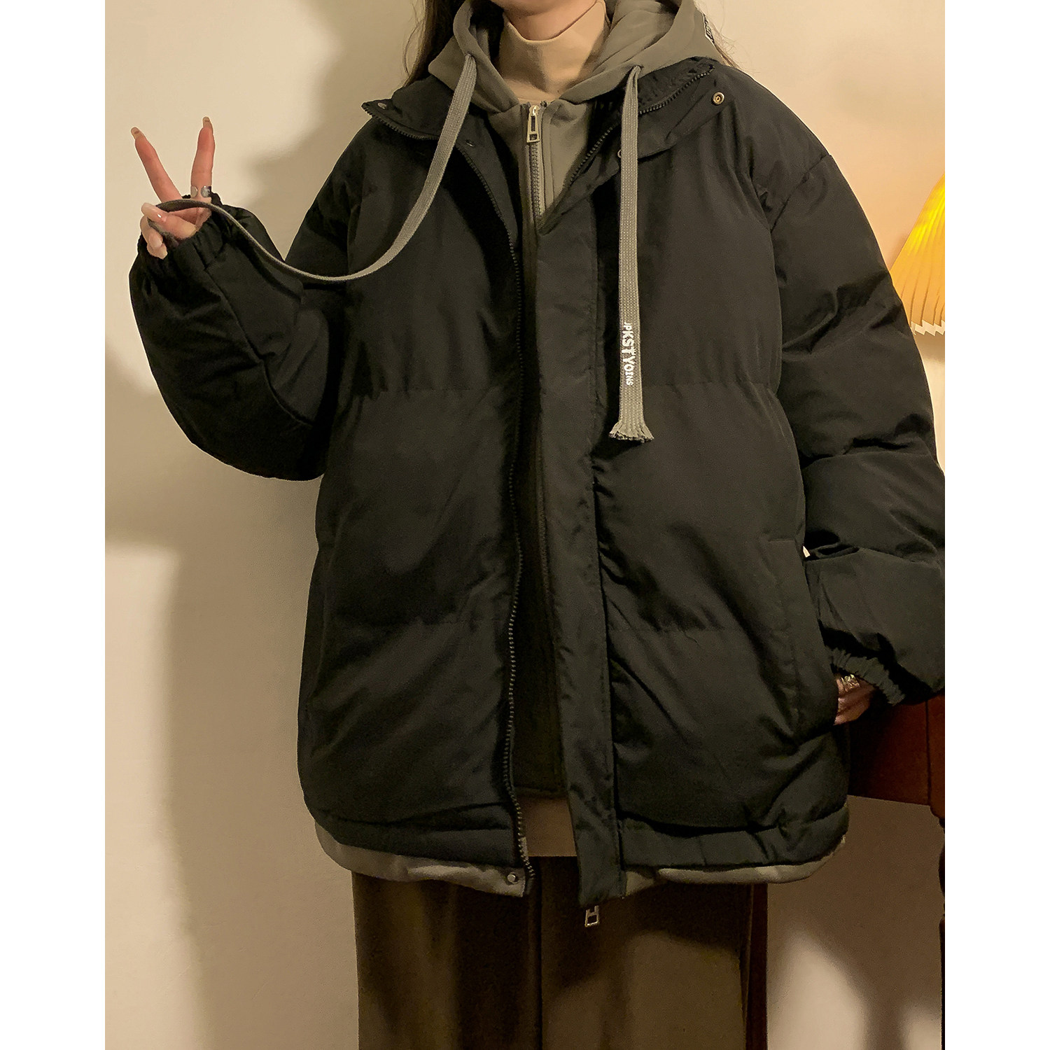 2024冬季加厚保暖假两件连帽棉衣女棉服B213-8111-P100控148,女装棉衣/棉服,星座617A-4