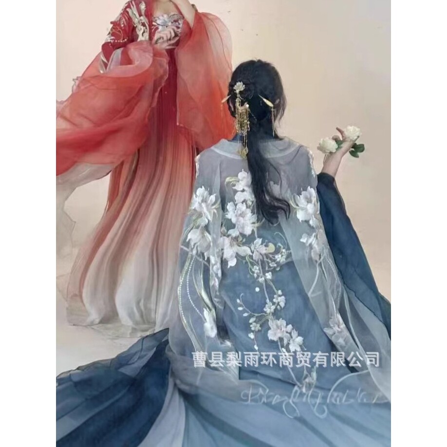 2026新款原创汉服夏改良套装超仙重工刺绣花神元素唐制大袖诃子齐