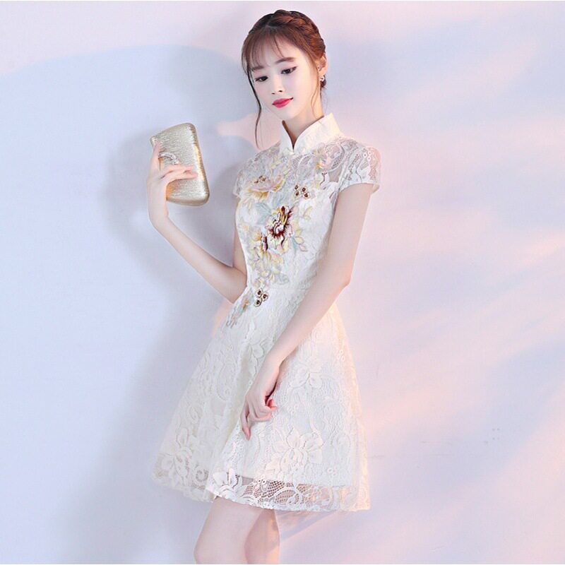 2026新款改良旗袍连衣裙女短款宴会晚礼服春聚会小礼服中式伴娘服