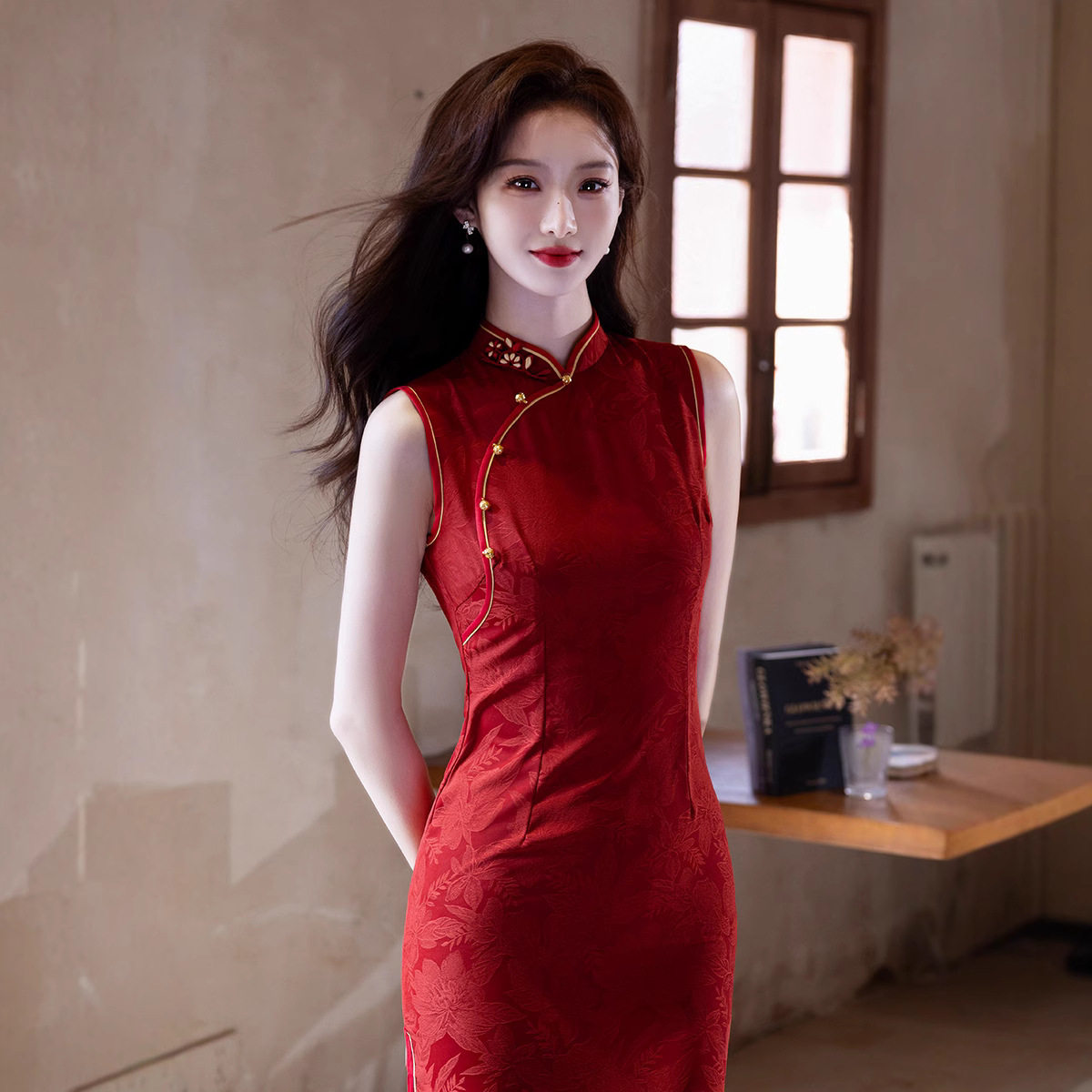 2026新款唐依恋红色无袖旗袍女春夏高级感新娘敬酒服回门显白订婚