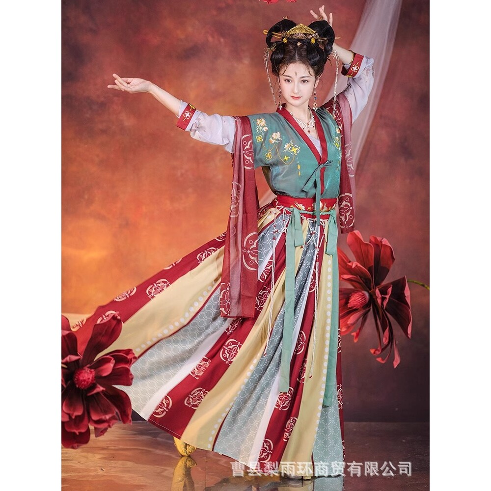 2026新款原创女夏季唐制唐褙子齐腰裙汉服成人中国风超仙飘逸霓裳