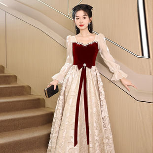 2026新款新娘敬酒服中长款订婚连衣裙显瘦结婚回门宴会礼服女高品