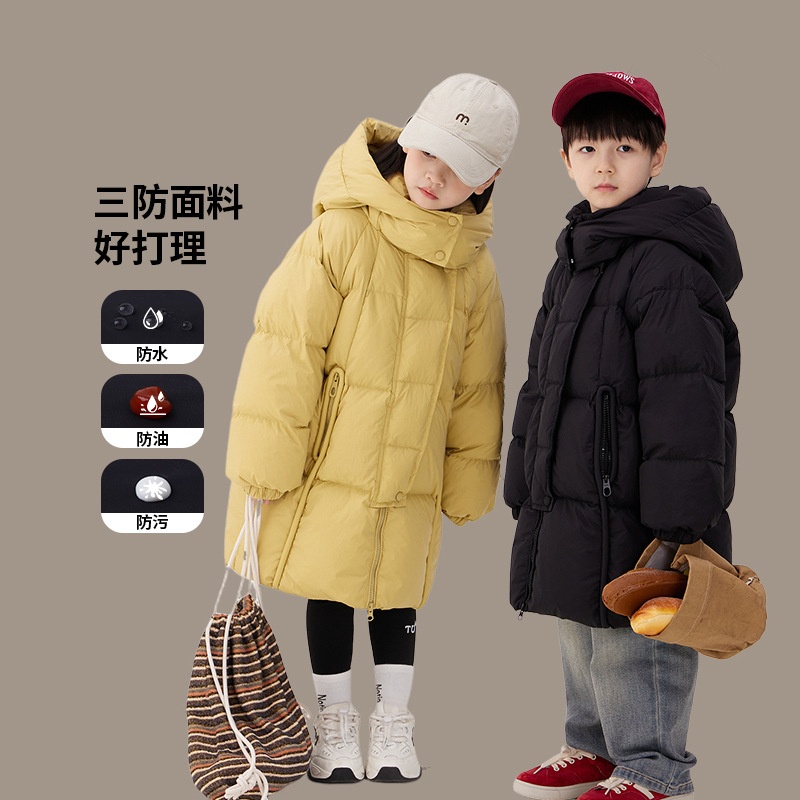 2025新款TUTU小象女童三防羽绒服秋冬装儿童90白鸭绒加