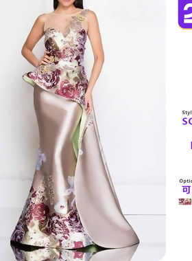 2025春季新款连衣裙亚马逊欧美女装宴会女气质年会礼服刺绣花长裙