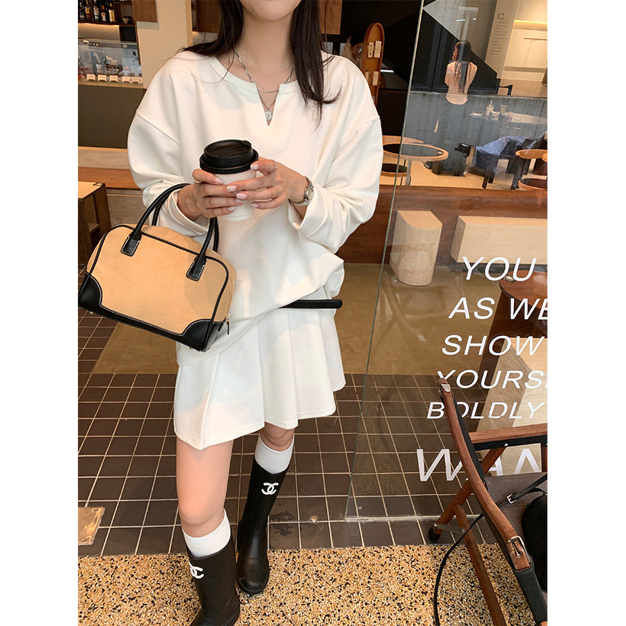 慵懒风长袖卫衣半裙套装女秋韩版宽松休闲两件套143WY679新款包邮