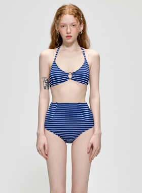 2026新款小胸聚拢性感分体比基尼高腰遮肚显瘦温泉度假泳衣女