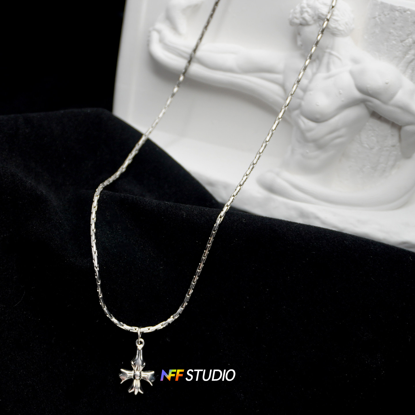 thumbnail for NFF does not fade old cross men's necklace light luxury exquisite sweet cool necklace ins minimalist versatile collarbone chain tide