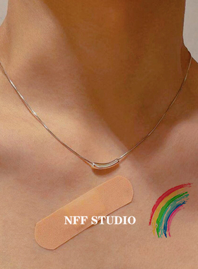 NFF小茄子钛钢项链ins冷淡风锁骨链气质简约不规则个性小众配饰男