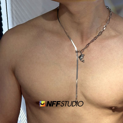 海豚吊坠钛钢刀片拼接男女通用