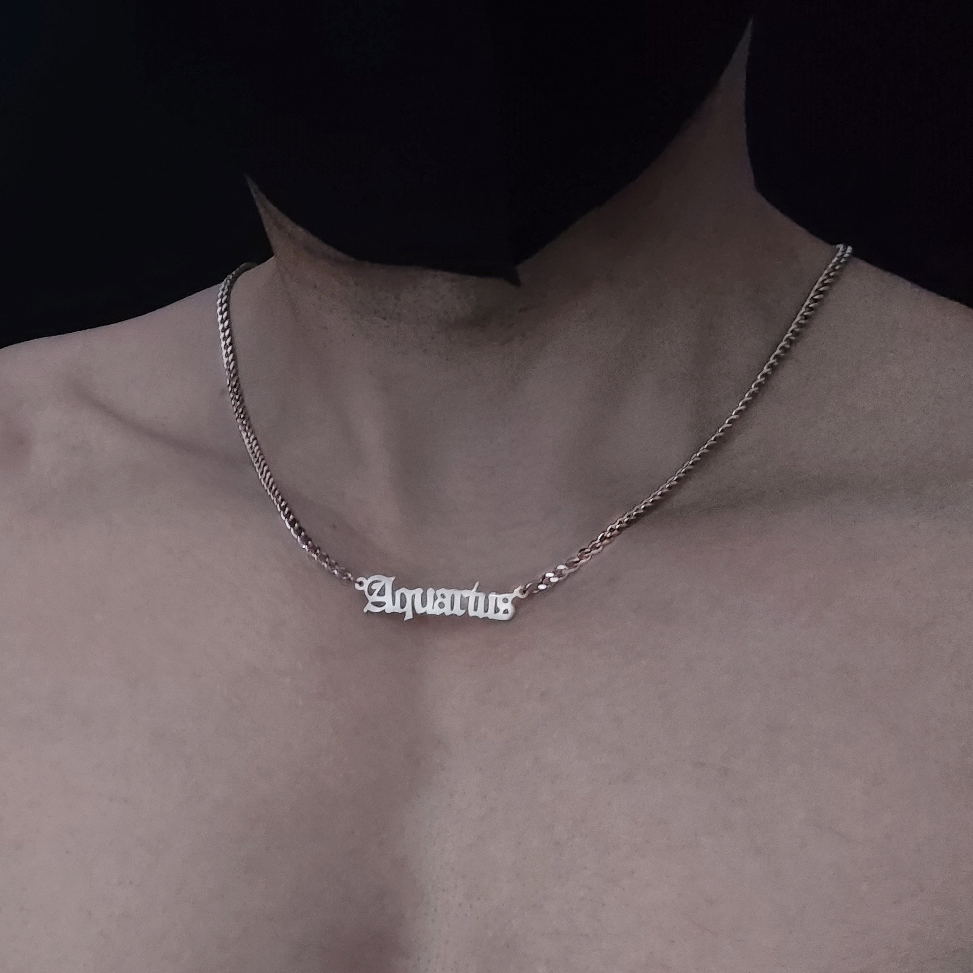 钛钢不锈钢精致12星座锁骨链