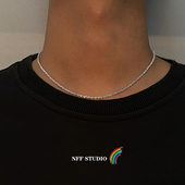 NFF极简主义小众高级闪烁项链男嘻哈简约蛇骨链锁骨链欧美冷淡风