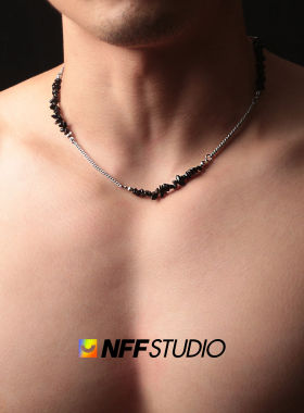 ins风碎石拼接设计感串珠不锈钢