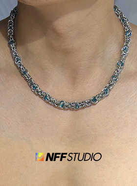 钛钢缠绕玻璃锁骨链男女通用