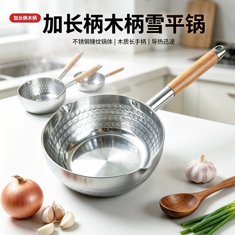 铝制雪平锅不粘煮面锅泡面锅煮粥锅奶锅汤锅麻辣烫商用拉面平底锅