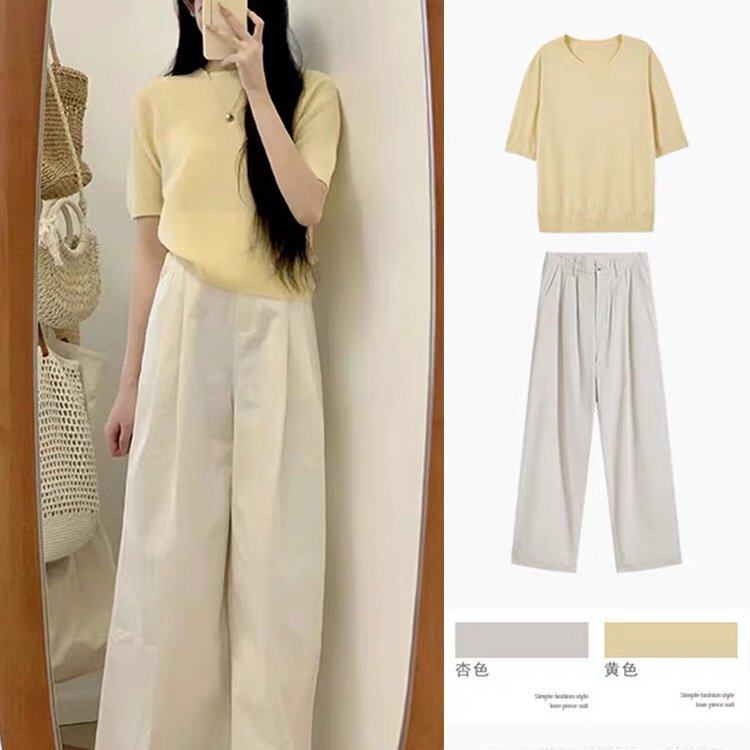 夏装搭配一整套韩系初恋清纯奶甜韩剧小清新夏天穿搭套装女小个子