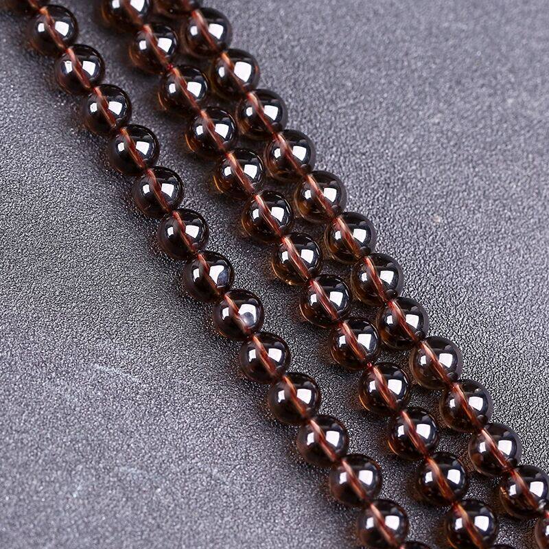NATURAL TEA CRYSTAL LOOSE BEADS SEMI-FINISHED SMOKE QUARTZ DIY HANDMADE BRACELETS NECKLACES BEADED JEWELRY ACCESSORIES BEADS BEADS