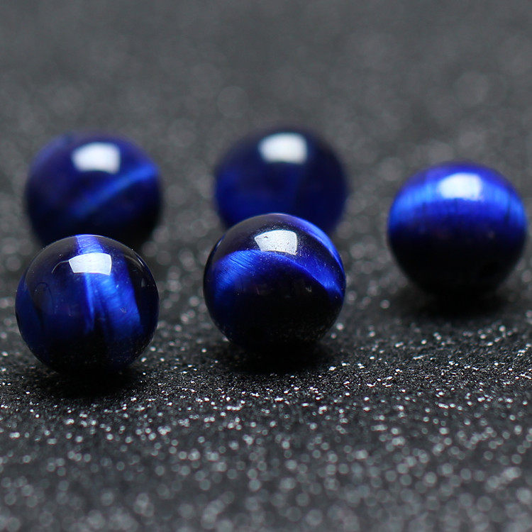 NATURAL BLUE TIGERS EYE LOOSE BEADS SEMI-FINISHED DIY HANDMADE ACCESSORIES WOVEN BRACELET HAND BEADED TIGER CRYSTAL JEWELRY