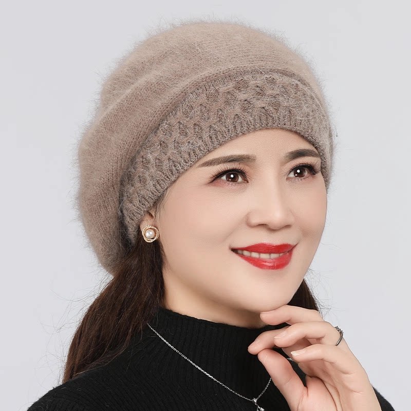 奶奶秋冬老年人兔毛妈妈