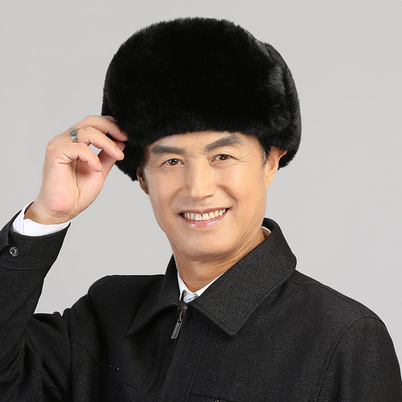中老年人帽子男冬季护耳雷锋帽秋冬中年爸爸加绒保暖厚老人爷爷帽