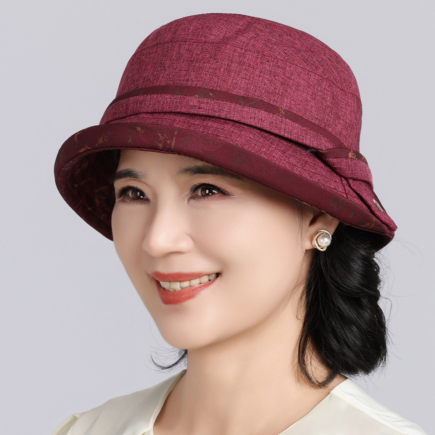 妈妈帽女士春秋天薄款渔夫帽盆帽