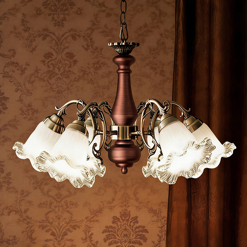 美式复古客厅灯Vintage法式中古田园乡村奶油风卧室餐厅玻璃吊灯,家装灯饰光源,客厅吊灯,淘宝优惠券,粉丝福利购,淘宝优惠卷