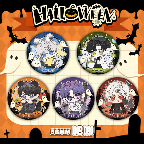 恋与深空游戏万圣系列同人周边 吧唧徽章挂件色纸 沈星回祁煜黎深