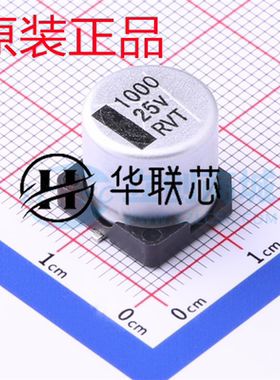 全新原装 RVT1E102M1213 1000uF ±20% 25V 贴片型铝电解电容