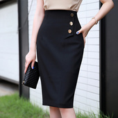 时尚 春秋新款 纯色百搭裙韩版 半身裙OL职业裙高腰显瘦包臀裙过膝裙